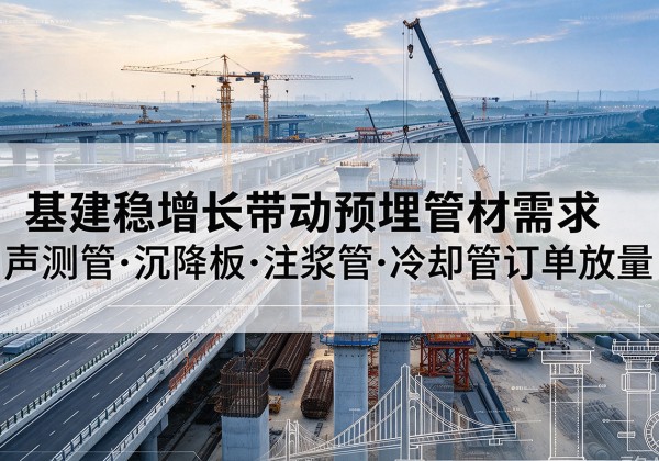 鸡西基建稳增长带动预埋监测管材需求，声测管、沉降板、注浆管订单持续放量